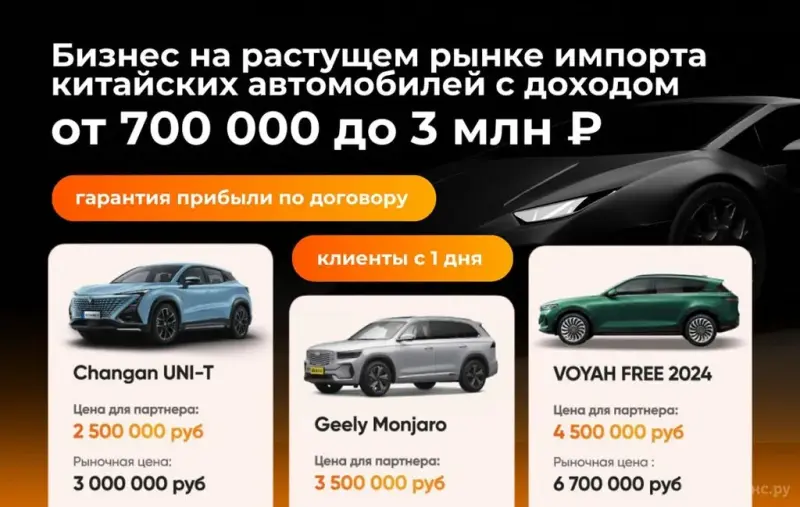 Франшиза FASTCAR - продажа новых и б/у авто из Китая по параллельному импорту