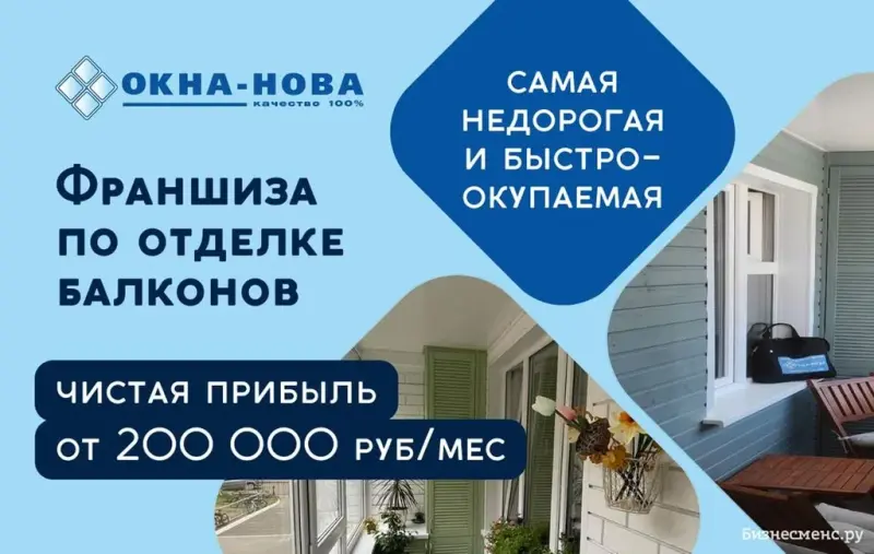 Франшиза ОКНА-НОВА - отделка балконов