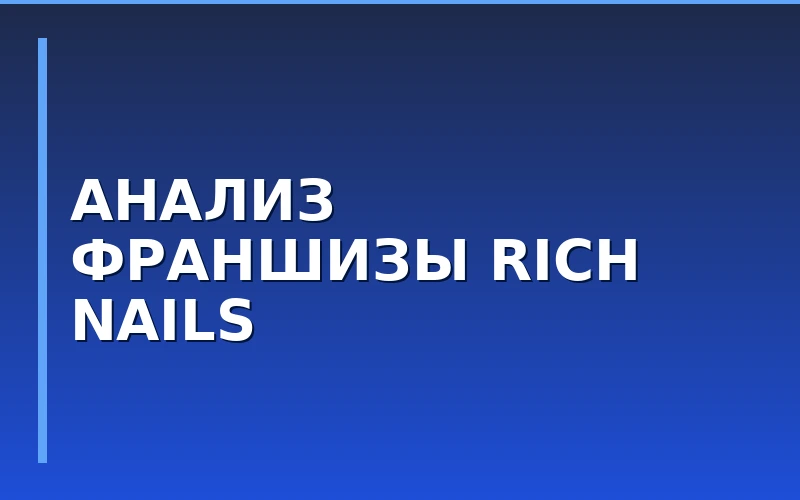 Анализ модели франшизы студий Rich Nails